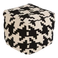 18'' X 18'' Artisan Weaver Geometric Pouf