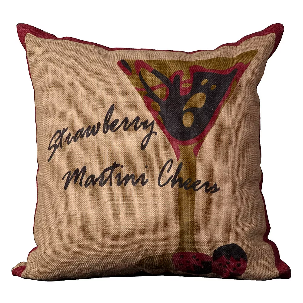 Mina Victory Lifestyles Strawberry Martini Throw Pillow 3 Mina Victory Lifestyles Strawberry Martini Throw Pillow