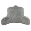 Elements Shaggy Faux-Fur Backrest Pillow -Safavieh Store 2415200 Charcoal