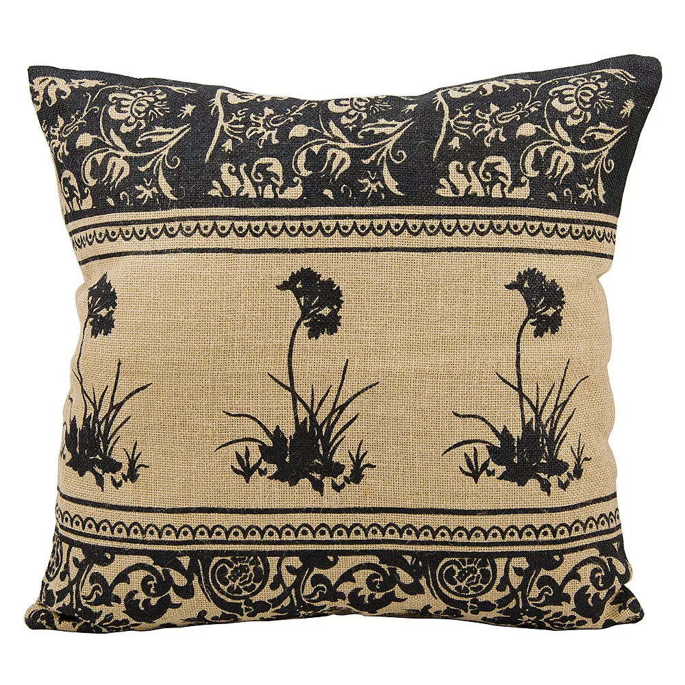 Mina Victory Lifestyles Floral Jute Throw Pillow 3 Mina Victory Lifestyles Floral Jute Throw Pillow