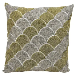 Michael Amini Scallops Beaded Throw Pillow