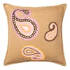 Greendale Home Fashions Paisley Burlap Throw Pillow -Safavieh Store 2480877 Pink Orange