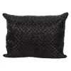 Mina Victory Couture Luster Woven Oblong Throw Pillow -Safavieh Store 2602367 Black