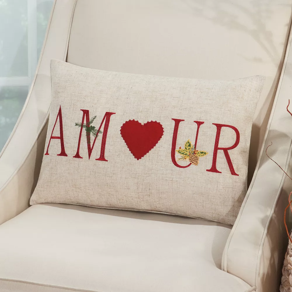 Mina Victory Home For The Holidays ''Amour'' Oblong Throw Pillow 3 Mina Victory Home For The Holidays ''Amour'' Oblong Throw Pillow