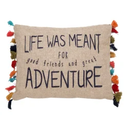 Levtex Home Karia ''Life Was Meant For Adventure'' Oblong Throw Pillow