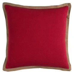 Rizzy Home Solid Jute Trim Throw Pillow