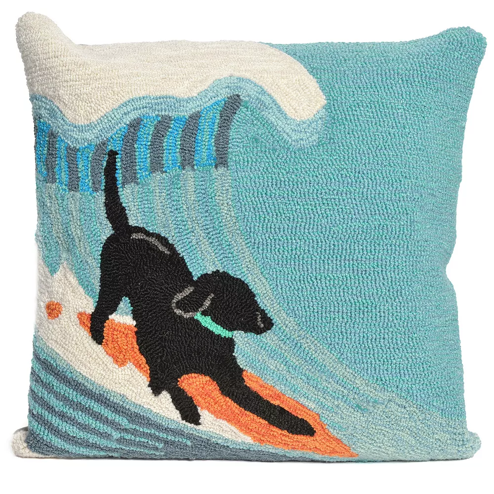 Liora Manne Surfing Dog Ocean Throw Pillow 3 Liora Manne Surfing Dog Ocean Throw Pillow