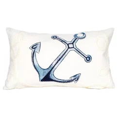 Trans Ocean Imports Liora Manne Marina Anchor Indoor Outdoor Throw Pillow