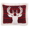 Levtex Home Lodge Red Plaid Faux Fur Deer Oblong Throw Pillow -Safavieh Store 2953526