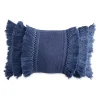 Peri Fringe Throw Pillow -Safavieh Store 2994978 Navy