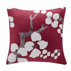 N Natori Cherry Blossom Floral Square Throw Pillow