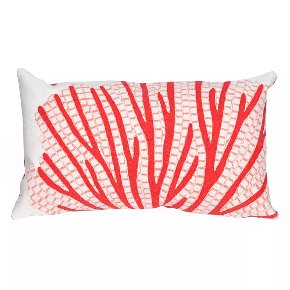 Liora Manne Visions III Coral Fan Indoor Outdoor Oblong Throw Pillow 3 Liora Manne Visions III Coral Fan Indoor Outdoor Oblong Throw Pillow