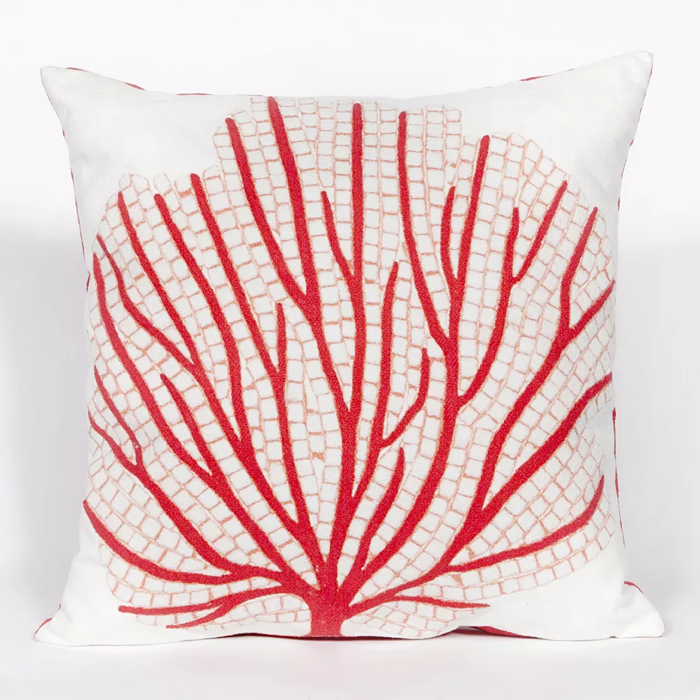 Liora Manne Visions III Coral Fan Indoor Outdoor Throw Pillow 3 Liora Manne Visions III Coral Fan Indoor Outdoor Throw Pillow