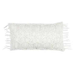 Rizzy Home Doh Geometric Macrame Oblong Throw Pillow