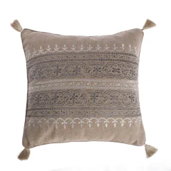 Unbranded Levtex Home Reno Embroidered Burlap Throw Pillow