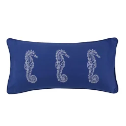 Unbranded Levtex Home Seagate Navy Seahorse Oblong Throw Pillow