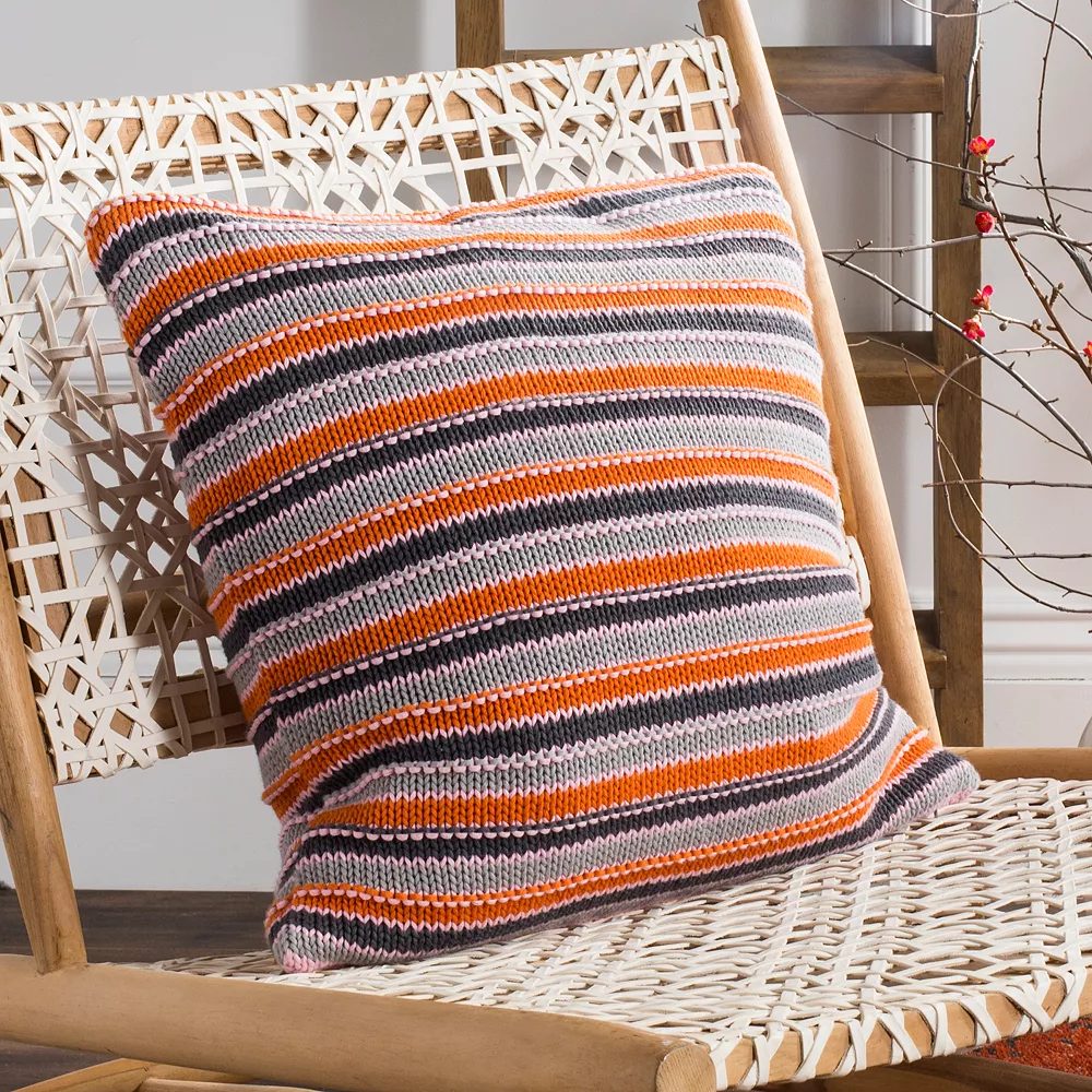 Safavieh Candy Stripe Knit Throw Pillow 4 Safavieh Candy Stripe Knit Throw Pillow - Image 2