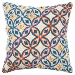 Rizzy Home Orange Stripe Transitional Throw Pillow