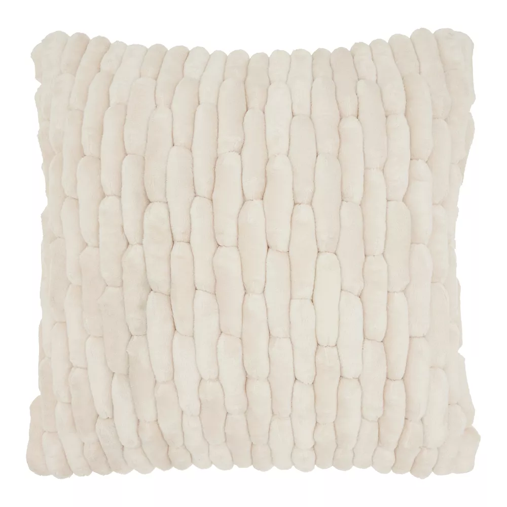 Mina Victory Velvet Cobblestone Ivory Throw Pillow 3 Mina Victory Velvet Cobblestone Ivory Throw Pillow