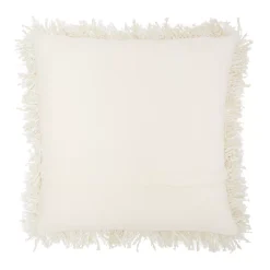 Mina Victory Shag Cream Throw Pillow -Safavieh Store 3736632 ALT2