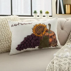 Mina Victory Harvest Sunflower Lumbar Throw Pillow -Safavieh Store 3736633 ALT