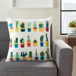 Mina Victory Velvet Succulents Multicolor Throw Pillow -Safavieh Store 3736687 ALT