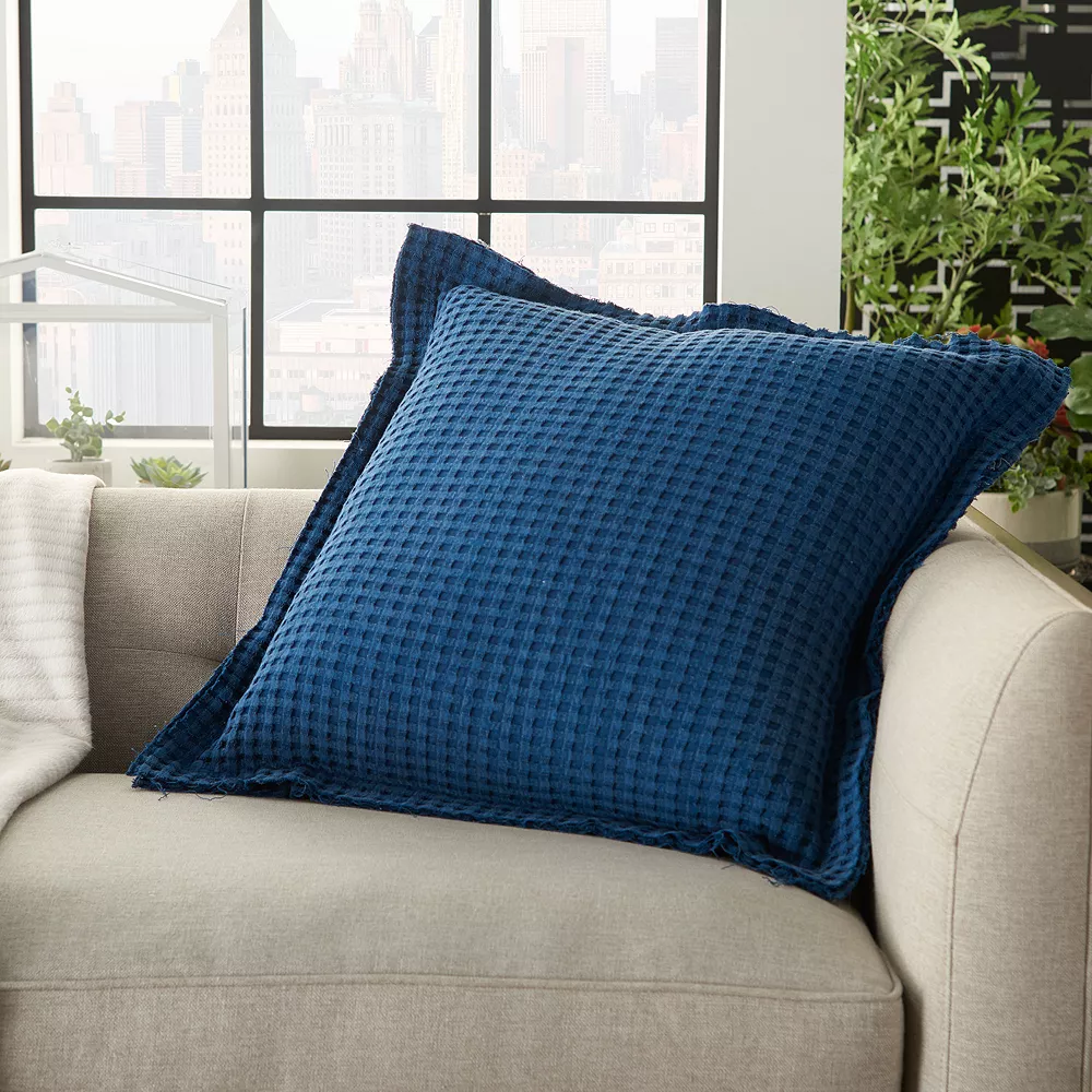 Mina Victory Waffle Stonewash Rose Throw Pillow 4 Mina Victory Waffle Stonewash Rose Throw Pillow - Image 2