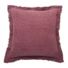 Mina Victory Waffle Stonewash Rose Throw Pillow