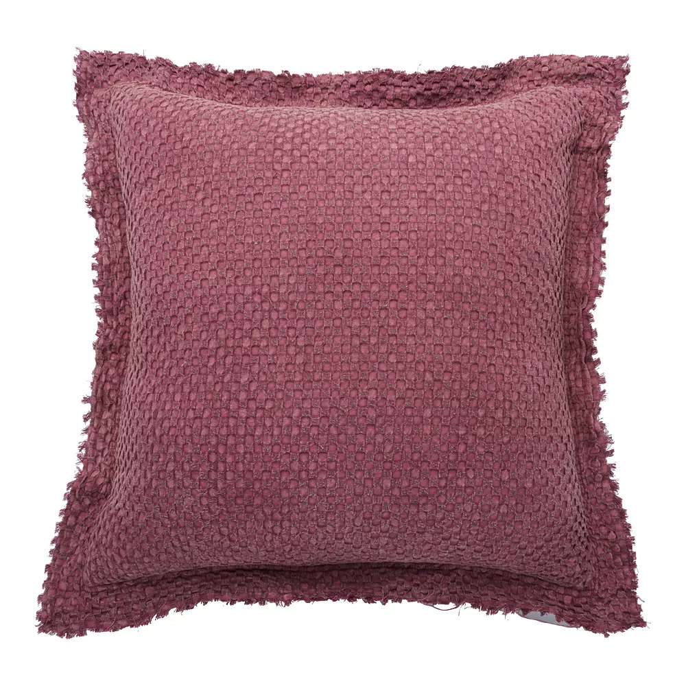 Mina Victory Waffle Stonewash Rose Throw Pillow 3 Mina Victory Waffle Stonewash Rose Throw Pillow