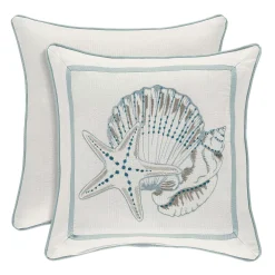 Royal Court Water's Edge Aqua Square Decorative Throw Pillow