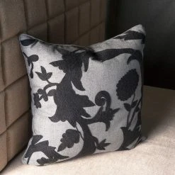 Edie At Home Edie@Home Floral Crewel Embroidered Throw Pillow -Safavieh Store 3917885 ALT4