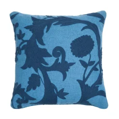 Edie At Home Edie@Home Floral Crewel Embroidered Throw Pillow