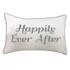 Edie At Home Edie@Home Celebrations Embroidered "Happily Ever After" Decorative Lumbar Throw Pillow -Safavieh Store 3917931 Cream Gray