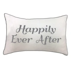 Edie At Home Edie@Home Celebrations Embroidered "Happily Ever After" Decorative Lumbar Throw Pillow