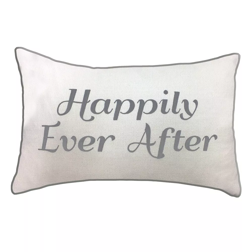 Edie At Home Edie@Home Celebrations Embroidered "Happily Ever After" Decorative Lumbar Throw Pillow 3 Edie At Home Edie@Home Celebrations Embroidered "Happily Ever After" Decorative Lumbar Throw Pillow