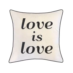 Edie At Home Edie@Home Celebrations Embroidered "Love Is Love" Throw Pillow