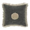 Mina Victory Life Styles Crochet Flower Charcoal Throw Pillow -Safavieh Store 3940562