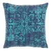 Mina Victory Life Styles Distress Damask Throw Pillow -Safavieh Store 3940642 Teal