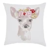 Mina Victory Trendy, Hip, New-Age Floral Fawn White Throw Pillow -Safavieh Store 3940667