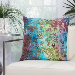 Mina Victory Watercolor Elephants Multicolor Outdoor Throw Pillow -Safavieh Store 3940888 ALT