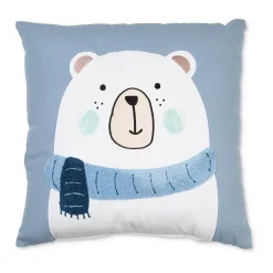 Tempo Home Polar Bear With Scarf Toss Pillow