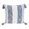 Thro By Mario Lorenz Sophia Printed Stripe Tassel Throw Pillow -Safavieh Store 4133682 Navy