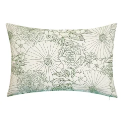 Edie At Home Edie @ Home Fine Line Embroidered Floral Indoor & Outdoor Throw Pillow