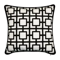 Edie At Home Edie @ Home Modern Links Applique Indoor & Outdoor Throw Pillow