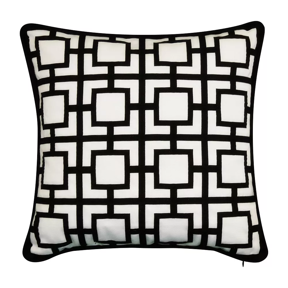 Edie At Home Edie @ Home Modern Links Applique Indoor & Outdoor Throw Pillow 3 Edie At Home Edie @ Home Modern Links Applique Indoor & Outdoor Throw Pillow