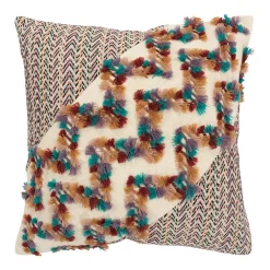 Rizzy Home Pam Pom Collage Throw Pillow
