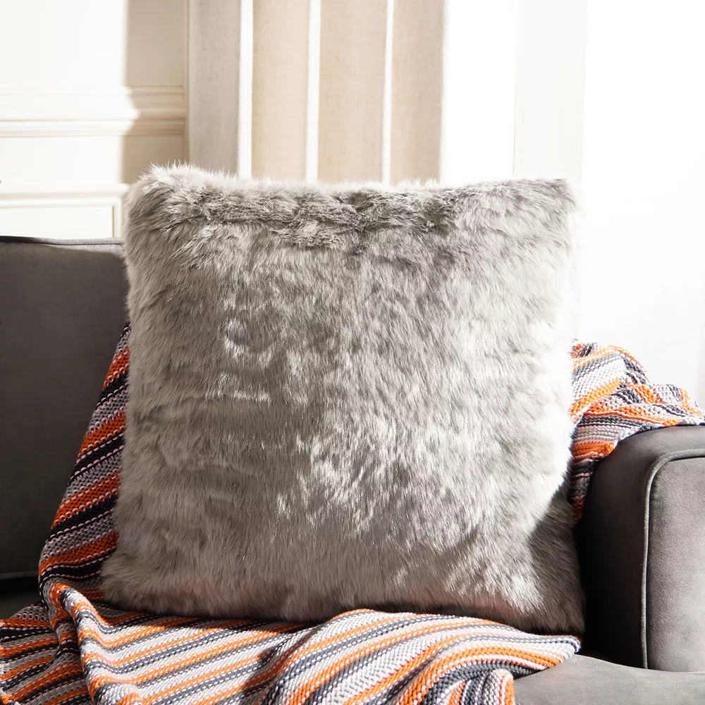Safavieh Adanna Faux-Fur Throw Pillow 4 Safavieh Adanna Faux-Fur Throw Pillow - Image 2
