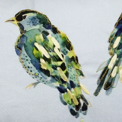 Edie At Home Edie@Home Reversible Ribbon Blue Birds Decorative Lumbar Pillow -Safavieh Store 4322263 ALT2