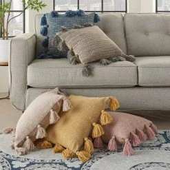 Mina Victory Life Styles Woven With Tassels Throw Pillow -Safavieh Store 4408006 ALT3