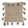 Mina Victory Life Styles Woven With Tassels Throw Pillow -Safavieh Store 4408006 Charcoal